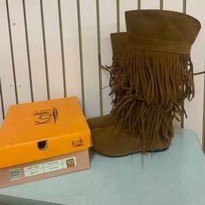 Walnut tall boot size 10